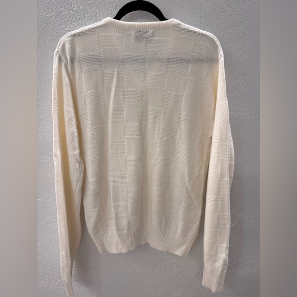 Vintage Christian Dior White V neck men’s sweater M - Picture 4 of 8
